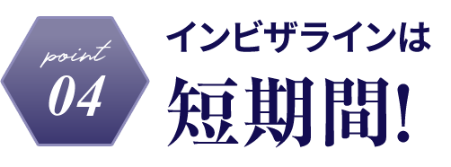 point04　インビザラインは短期間！